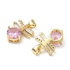 Brass Micro Pave Cubic Zirconia Pendants KK-Q068-29G-2