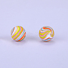 Printed Round Silicone Focal Beads SI-JX0056A-57-1