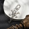 Halloween Skull & Key Alloy Pendant Decorations HJEW-JM02219-2