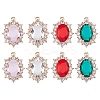 8Pcs 4 Colors Brass Micro Pave Cubic Zirconia Pendants KK-FH0008-06-1
