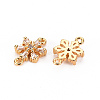 Brass Micro Pave Clear Cubic Zirconia Links Connectors KK-S360-103-2