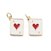 Playing Card Rack Plating Brass Enamel Pendants KK-G512-11G-2