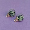 Luminous Glass & PVC Paillette & Alloy Pendants FIND-WH0126-843G-1