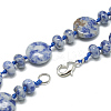 Natural Blue Spot Jasper Beaded Necklaces NJEW-S393-03-2