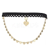 Brass Heart Tassel Thigh Leg Chains AJEW-AN00653-5