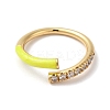 Rack Plating Brass Cubic Zirconia Open Cuff Rings for Women RJEW-S407-04D-2