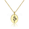 Brass Birth Month Flower Pendant Necklace HUDU-PW0001-034I-1-1