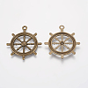 Tibetan Style Rudder Helm Alloy Pendants TIBEB-A101628-AB-FF-2