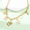 304 Stainless Steel Coral Shape & Resin Shell & Plastic Imitation Pearl Pendant Necklaces for Women NJEW-F352-01G-2