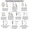 36Pcs 9 Style 304 Stainless Steel Clip-on Earring Findings STAS-SC0003-70-2