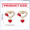 1 Pair Heart Brass Rhinestone Stud Earrings EJEW-LP0003-81-2
