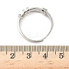 Brass Micro Pave Cubic Zirconia Rotating Finger Rings for Women LS-RJEW-C132-04P-2