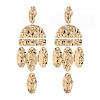 Alloy Half Round with Oval Chandelier Earrings JE1136A-1