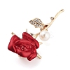 Valentine's Day Rose Zinc Alloy Crystal Rhinestone Brooches JEWB-I031-02B-2