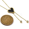 PVD Vacuum Plating 304 Stainless Steel Enamel Heart Pendant Necklaces NJEW-C063-03G-6