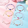 6Pcs Glass Seed Bead & Resin Braided Beaded Bracelets BJEW-MZ00307-1