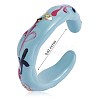 Enamel Flower of Life Twist Wave Open Cuff Ring JR921A-4
