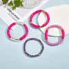 4Pcs 4 Style Acrylic Chunky Curved Tube Stretch Bracelet Sets BJEW-SW00074-01-2