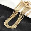 304 Stainless Steel Snake Chain Multi-Strand Bracelets For Women BJEW-Z095-01B-G-3
