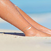 1Pc Feather Stainless Steel Link Chain Double Chain Anklets for Women AJEW-LP0007-82P-1