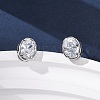 Brass Micro Pave Clear Cubic Zirconia Stud Earrings EJEW-C174-02E-P-1