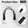 2Pcs Braided PU Leather Handles PURS-CL0001-18C-2