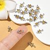 SHEGRACE Brass Pave Cubic Zirconia Star Connector Charms XGRQ2O701-441C-P-5