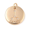Brass with Clear Cubic Zirconia Pendants KK-N256-24D-G-1