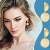 12Pcs 304 Stainless Steel Half Round Stud Earrings Finding STAS-UN0051-52-6