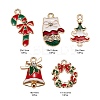 50Pcs 5 Style Christmas Theme Alloy Enamel Pendants ENAM-LS0001-49-RS-3