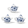 Blue Floral Printed Porcelain Charms PORC-Z007-06B-1