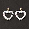 Rack Plating Brass Micro Pave Colorful Cubic Zirconia Pendants KK-D073-07G-02-2