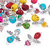 Skull Angel Synthetic Turquoise & Glass Pendants PALLOY-TAC0115-2