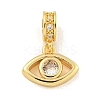 Brass Micro Pave Clear Cubic Zirconia Pendants KK-U007-02G-010-1
