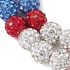 8mm Round Polymer Clay Rhinestone Wrap Bracelets BJEW-JB10480-4