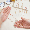 2Pcs Alloy & Cherry Quartz Glass Chips Chains for Eyeglasses HJEW-FH00128-3
