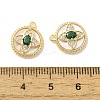 Brass Micro Pave Clear Cubic Zirconia Charms KK-Z073-24G-3