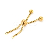 Adjustable 304 Stainless Steel Box Chain Slider Bracelet Making MAK-L038-001G-02-1