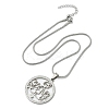 201 Stainless Steel Crystal Rhinestone Ring with Family Pendant Necklaces for Mother's Day Gift NJEW-P327-04P-A-5
