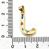Brass Micro Pave Clear Cubic Zirconia Pendants KK-G521-01G-J-01-3