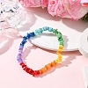 Chakra Dyed Natural Freshwater Shell Beads Stretch Bracelets for Men Women BJEW-JB12475-1