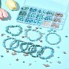 DIY Mixed Shapes Synthetic Turquoise Beads Bracelets Making Kits DIY-FS0007-53-10