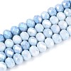 Anti-Tarnish Electroplate Rondelle Glass Beads Strands EGLA-T021-8mm-17-02-1