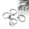24Pcs 4 Size Adjustable 304 Stainless Steel Finger Rings Components STAS-FS0001-38-3