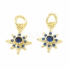 Rack Plating Brass Micro Pave Cubic Zirconia Pendants KK-H428-09G-2