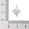 Brass Pave Clear Cubic Zirconia Leaf Links Connector Charms KK-Z061-02P-01-3