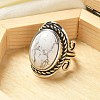 Natural & Synthetic Gemstone Adjustable Rings RJEW-I108-01AS-3