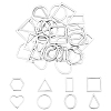 32Pcs 8 Style 304 Stainless Steel Linking Rings STAS-UN0020-52P-1