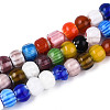 Handmade Millefiori Lampwork Beads Strands LAMP-T022-11A-1