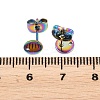 Ion Plating(IP) 304 Stainless Steel Stud Earring Findings STAS-P198-25-6mm-M-3